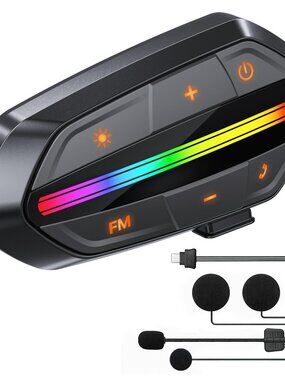 NEW Motorcycle Bluetooth Headset V5.3 Noise Cancelling Helmet Speakers with High